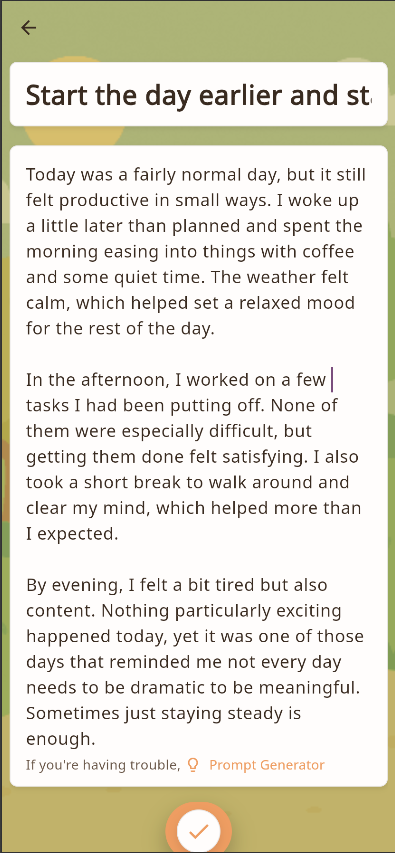 Guided journaling preview